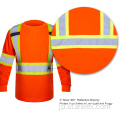 高い視認性オレンジ色の長袖安全性Tシャツ